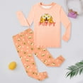 thumbnail image 2 of Toddler Girls Loungewear Set Puppy Pajamas Long Sleeve T Shirt and Pants Pulloverr Sleepwear Set Spring Festival Easter Pj Set Pulloverr Sleepwear Set #ZO8Orange 3-4 Years, 2 of 4