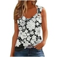 thumbnail image 3 of JTZGDY Cami Tank Tops for Women Loose Fit Casual Summer Sleeveless Strappy Cold Shoulder Tunic Vest Trendy Holiday Beach Vacation Tees Shirt Black#02 L, 3 of 5
