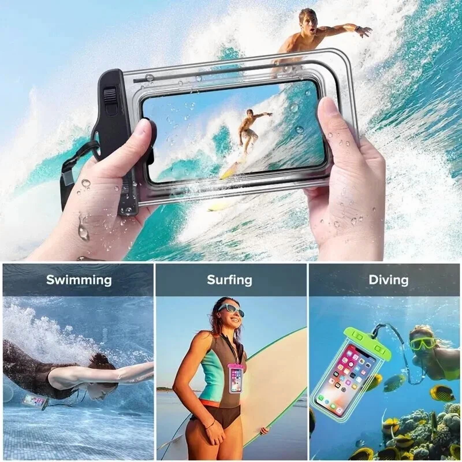 BUTTERFLY- Pink Waterproof Phone Dry Bag Pouch Underwater Swimming Cell Phone Case Cover