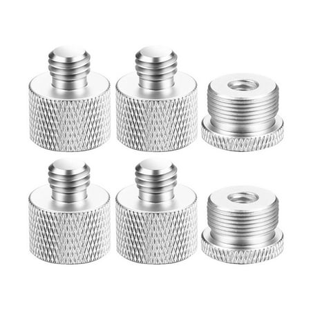 

Deoxygene 6 Pcs Mic Thread Adapter Set 5/8 Female to 3/8 Male and 3/8 Female to 5/8 Male Screw Adapter Thread for Microphone Stand