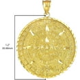 thumbnail image 2 of 14K Yellow Gold Round Aztec Mayan Calendar Charm Pendant - 30.48 Millimeters, 2 of 5