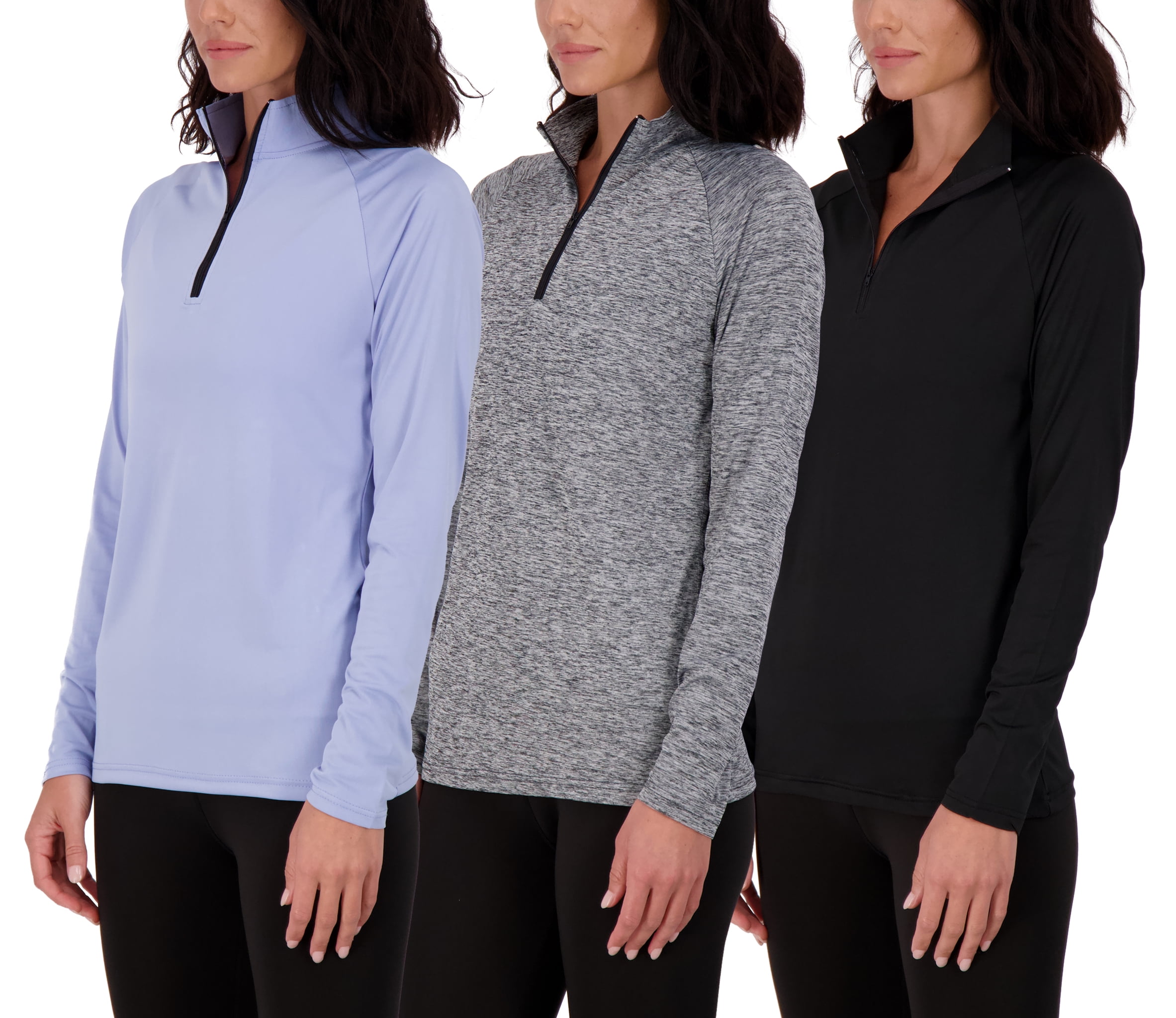 Womens Quarter Zip Long Sleeve Workout Tops 1/4 Zip Running Pullover 