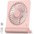 thumbnail image 1 of Ventilador de escritorio USB, viento fuerte, ultra silencioso, pequeño ventilador personal con inclinación plegable de 180° y 3 velocidades ajustables, ventilador USB mini con cable USB-C, 1 of 8