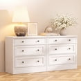 thumbnail image 6 of Brafabhome Set of 2 Nightstands with 3 Drawers, Wooden Bedside Table with Vintage Handles, 31.5" Oversized Extra Large Night Stand with Storage for Bedroom, White, 6 of 9