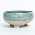 thumbnail image 1 of Sage Green Speckles With Beige Footed Base Planter, 1 of 1