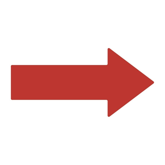 LiteMark 12" Durable Heavy Duty Safety Floor Marking Arrows Heavy Foot Traffic - Red - Pack of 6