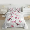thumbnail image 2 of Feelyou Pink Dreamy Butterfly Bedding Comforter Set, Romantic Animal Print Twin Comforter Sets, Teen Kid Adult Reversible Bedding Set, Microfiber Bedroom Decor, 2 Pieces, 2 of 8