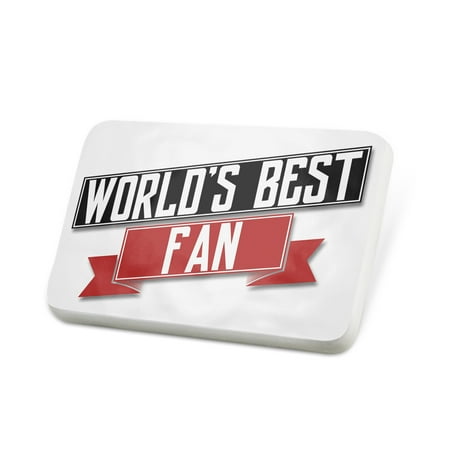 Porcelein Pin Worlds Best Fan Lapel Badge –