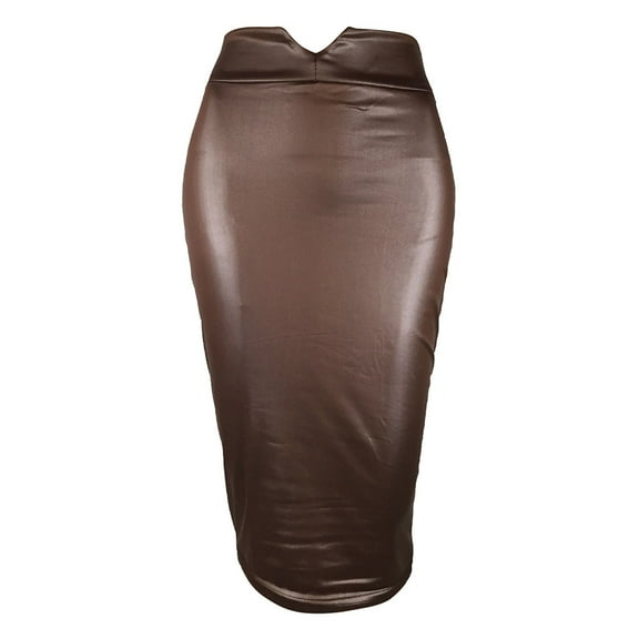 Sngxgn Women's Ruched Streetwear Bodycon Mini Skirt Stretch Skirts(Coffee,XXXL)
