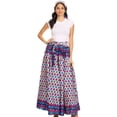 thumbnail image 5 of Sakkas Asma Convertible Traditional Wax Print Adjustable Strap Maxi Skirt | Dress - 8-WhitePurple - One Size Regular, 5 of 5