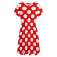 thumbnail image 4 of Polka Dots Red Polka Dots Dress Fashion Beach Short Sleeve Dresses Female Party Printed Sundress, 4 of 7