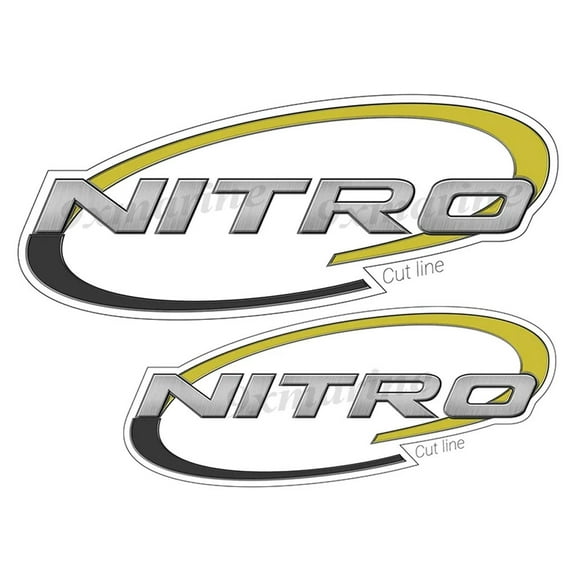 2 Nitro Boat Stickers "3D Vinyl Replica" of original - 10" long