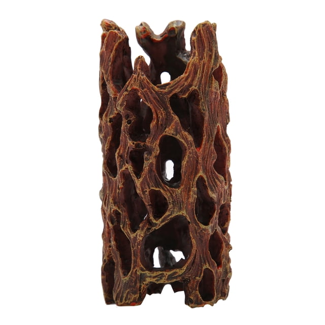Tronco de escondite para pecera, tronco de árbol hueco de acuario, ornamento de tronco de árbol hueco de resina, cueva de tronco de reptil, máxima confiabilidad Jadeshay A