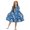 Blue Dolphin Flower, variant on Hippie Floral Turkey Print Toddler Girl Long Sleeve Dresses Breathable A-Line Ruffle Trim Dress Soft Fall Outfits for Girls Patchwork Dresses, 7-8 Y