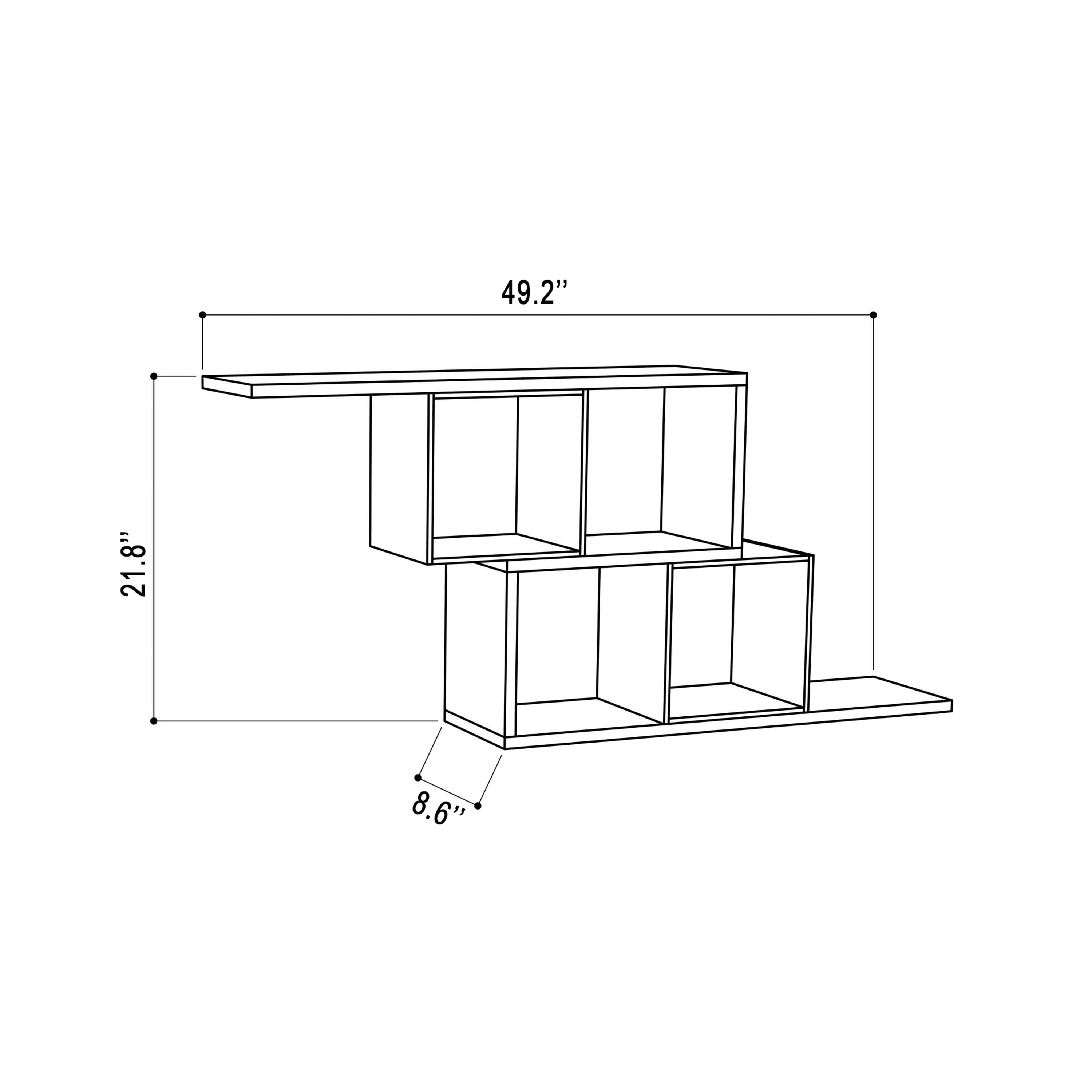 Ada Home Decor Furniture 49.21" 2 Tier White Walost Modern Wall Shelf