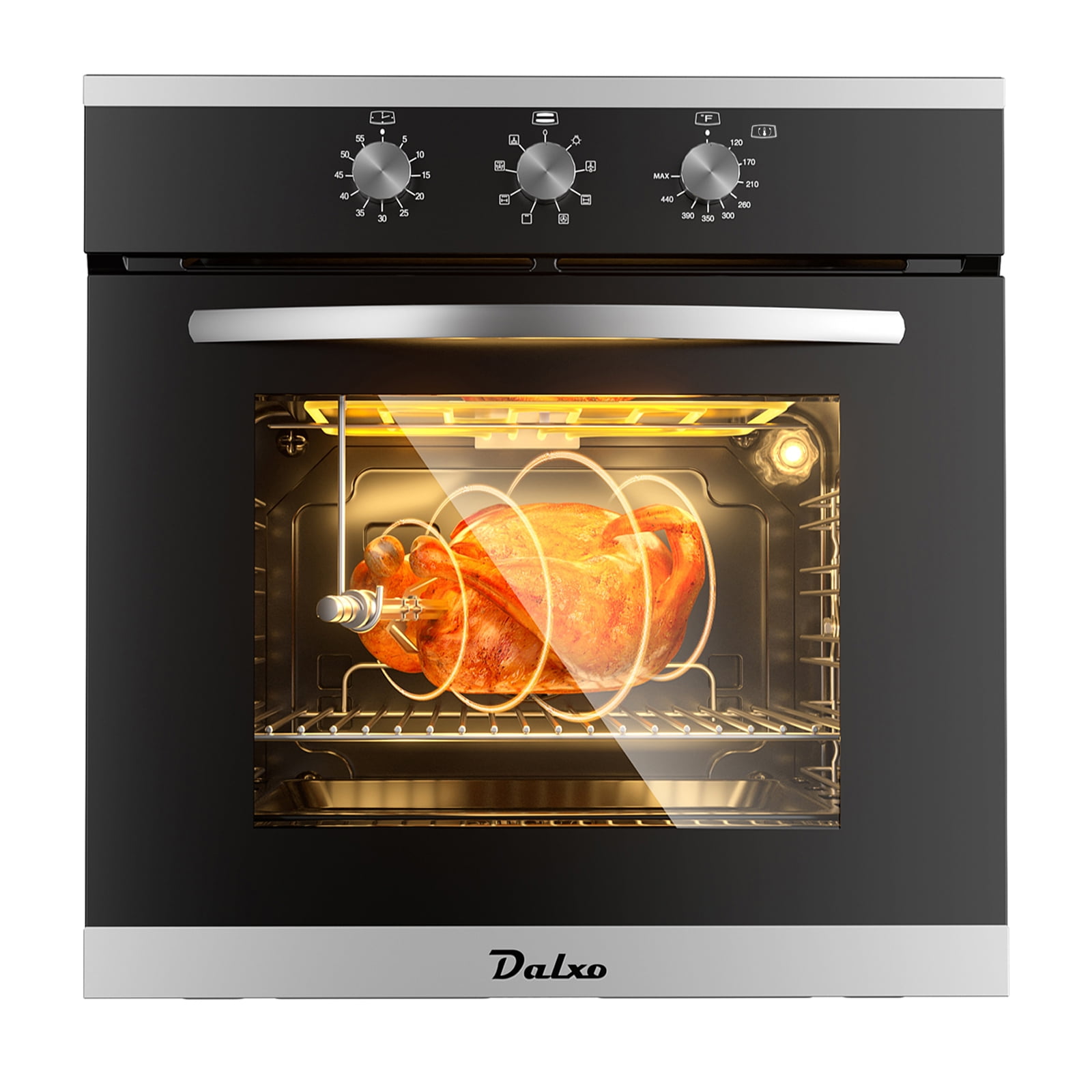  Dalxo 30-inch Electric Convection Single Wall Oven with 5 cu.ft  Capacity, Built-in Wall Oven, 10 Cooking Functions, 360°Rotisserie, Self- Cleaning, LED Touch Control, Air Fryer : Appliances