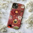 thumbnail image 5 of Bizarre Cats & Neuron Phone Case, Abstract Red Striped Background Art Collage, Protective Cover for iPhone 17 16 15 14 13 12 11 Pro Plus Mini, 5 of 6