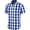 Blue&White, variant on Mens Button Down Short Sleeve Shirts Plaid Casual Soft Dress Regular Fit Shirt With Pocket Red and Blue L