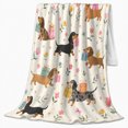 thumbnail image 2 of Autumn Dachshund Garden Gifts, Playful Pet Portrait Pattern, Warm Flannel Blanket for Living Room and Bedroom, Dog Lovers Thanksgiving Gift, Pet Lover Home Decor, 2 of 9