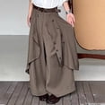 thumbnail image 4 of SONXAHE Double Button Front Wide Leg Pants for Men Asymmetrical Hem Street Long Trouser, 4 of 4