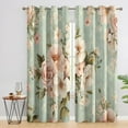thumbnail image 3 of Floral Curtains Short,Pink Rose Window Curtains,Vintage Floral Drapes,Rustic Flower Window Treatments,Home Decor Drapes 2 Panel Sets-52"W x 63"L (Pack of 2), 3 of 7