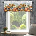 thumbnail image 4 of Orange Pumpkin Fall Farmhouse Short Window Curtain Valances, Sunflower Thanksgiving Botanical Rod Pocket Kitchen Valances for Living Room Bedroom Bathroom Cafe 42" x 18", 4 of 8