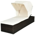 thumbnail image 2 of Gymax Rattan Chaise Lounge Cushioned Chair W/Adjustable Canopy Patio, 2 of 10