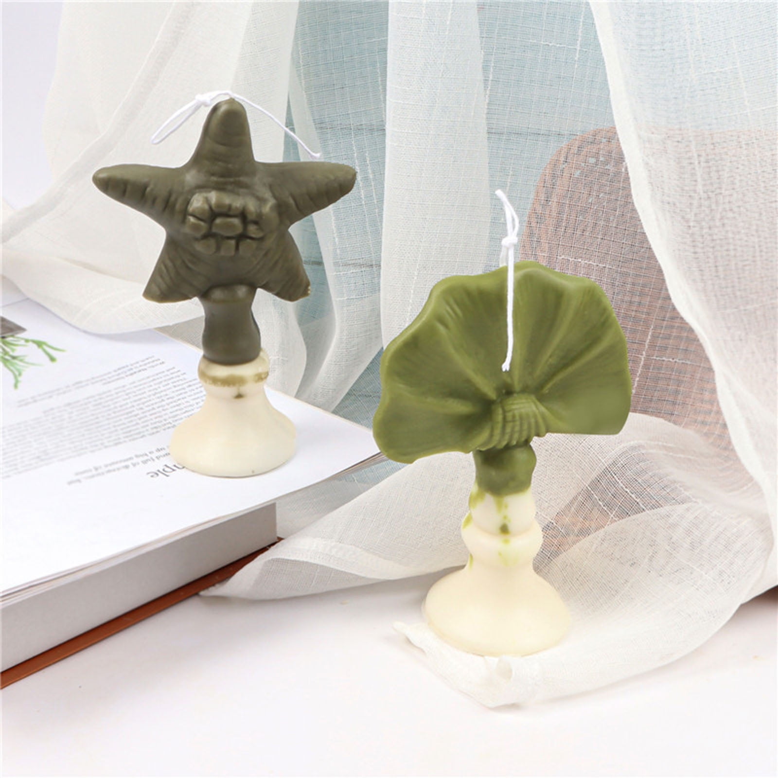WINDLAND Marine Theme Candle Silicone Mold Conch Starfish Scallop Candle Mould for Decor