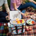 thumbnail image 5 of FORMRS Insulated Cooler Bag 24 Cans Capacity Soft Leakproof Lunch Box with Side Pockets, Tropical Flamingo Pattern, 5 of 7