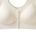 thumbnail image 3 of Zpanxa Bras for Women No Underwire Seamless Fixed Cups, Front Closure with Wide Straps and Back Smoothing for Plus Size Everyday Wear White 42BC, 3 of 3