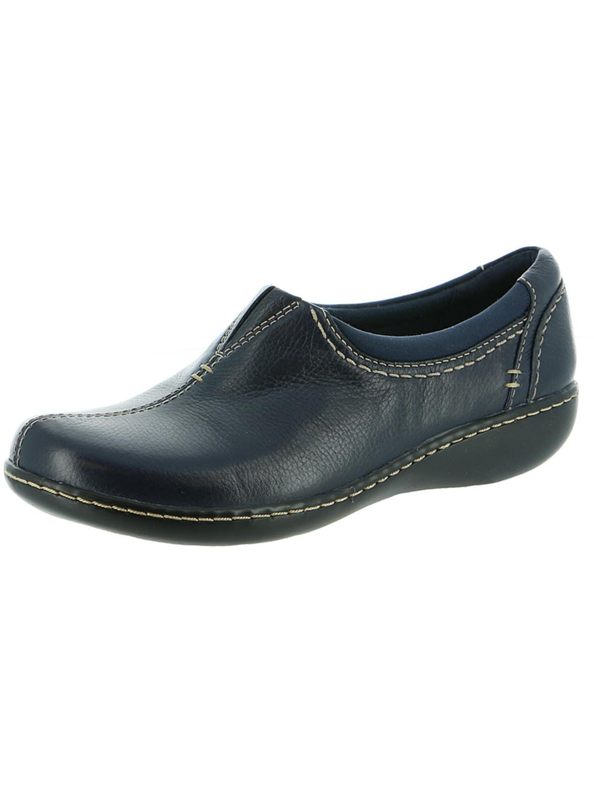 Clarks - Clarks Womens Ashland Joy Leather Slip On Clogs Navy 8 Medium ...