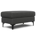 thumbnail image 4 of Ava 76" Mid Century Modern Sofa & Ottoman Set in Pebble Grey Performance Fabric - Eco-Friendly Recycled Polyester, Solid Wood Frame, Metal Legs - Living Room Furniture for 2 - Easy Assembly, 4 of 17