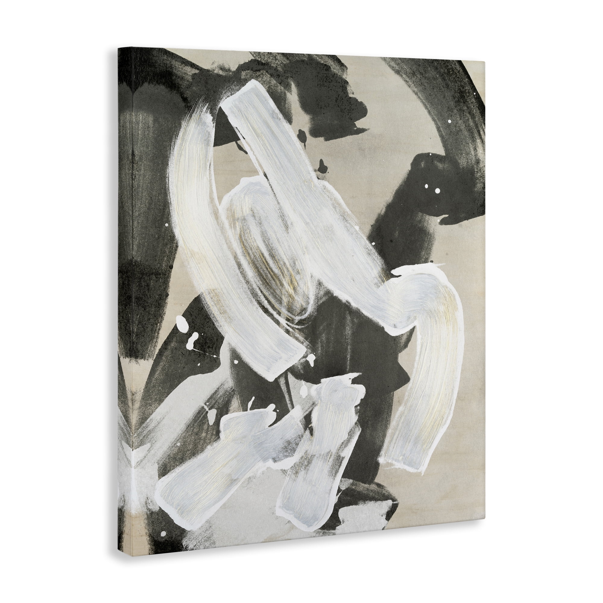 Stupell Industries Chaotic White Paint Streak Abstract Painting Wrapped Canvas Art Print Wall Art, 24 x 30