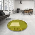 thumbnail image 3 of Ahgly Company Indoor Round Patterned Dark Yellow Green Area Rugs, 8' Round, 3 of 6