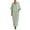 Green, variant on Women's V Neck Batwing Sleeve Maxi Dress Side Buttons Loose Fit Casual Summer Linen Blend Caftan Dress