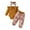 Brown-1, variant on Odeerbi Baby Girls Clothes Infant Ruffle Long Sleeve Floral Print Bodysuit 3PCS Baby Layette Set