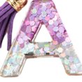 thumbnail image 2 of LYMAYTER Cute Pink Tassel Mug Accessory Initial Letter Charm Keychain - with Tassel, Heart - shaped Sequins, 2 of 7
