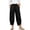 Black, variant on Women Winter Thickened Drawstring Elastic Waist Jogger Pants, Button Cuff Ankle Side Pockets Warm Casual Sports Loungewear Trousers White XL(XL)
