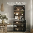 thumbnail image 3 of BELLEZE Storage Cabinet with Hutch Set of 2, 72" Tall Modern Wood Sideboard with 3-Tier Shelves, Curved Styling Door Cabinet Curio Cabinet for Office, Study, Kitchen, Living Room, Ebony, 3 of 7