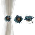 thumbnail image 1 of Clips de Cortina con Flor de Girasol, 2 Pcs Lazos de Cortina Florales Artificiales Soportes de Granja para Ventanas Decorativos para Uso Interior y Exterior, Azul Brillante, 1 of 6