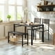 thumbnail image 1 of Mesas de Comedor con 2 Taburetesy y 1 Banco para 4-5 Personas, Conjunto de Mesa para Comedor, Cocina, Cafe, Amplia Superficie de 110 * 70 * 75cm (Gris), 1 of 6