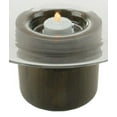 thumbnail image 2 of 9.75" Transparent Glass Pillar Candle Holder with Wooden Base, 2 of 2