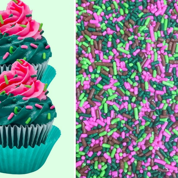 Sprinkle Deco® Pink Jungle Camoflage Cake Pop Cookie Cupcake Cakes Semi-Sweet Edible Confetti Decorations Sprinkles Desert Jimmies Toppers