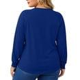 thumbnail image 5 of LEKWK Plus Size Tops for Women Long Sleeve Crew Neck Henley Shirts Fall Winter Relaxed Fit Workout Tops Gym Running Activewear,Size L-5XL, 5 of 6
