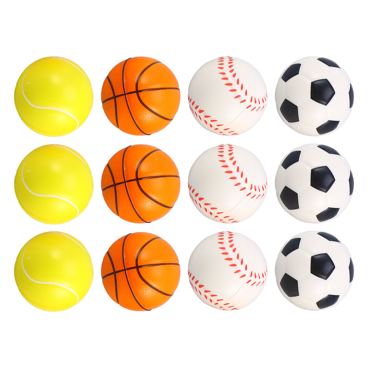12 Pcs Sports Balls Football Basketball Baseball Tennis Ball For Kids
