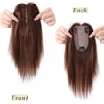 thumbnail image 6 of MY-LADY Woman 100% Remy Real Topper Human Hair Hair Extensions Natural Daily Hair Wigs Straight Hair Piece #06 Light Brown 12inch, 6 of 8