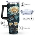 thumbnail image 3 of Paisley Design40 Oz Tumbler with Handle Lid and Straw, Stainless Steel Double Walled Vacuum Insulated Cup, Cute Anniversary Wedding Birthday Gifts Tumbler for Women Men Friends Outdoor Indoor, 3 of 7