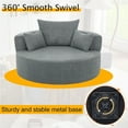 thumbnail image 4 of 55.1" Oversized Swivel Accent Chair, 360° Rotating Round Lounge Chair with Plush Chenille Fabric, Modern Living Room & Bedroom Chair with 3 Cushions(Gray), 4 of 9