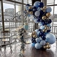 thumbnail image 3 of Blue And Gold Balloons Garland Kit, 147pcs Reusable Navy Blue Balloons Gold Silver Confetti Balloons, 3 of 4