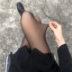thumbnail image 2 of Pantalones transparentes de una pieza de color gris de azafata, leggings de una pieza engrosados con forro polar de otoño e invierno, medias negras de mujer, pantimedias transparentes falsas, 2 of 6